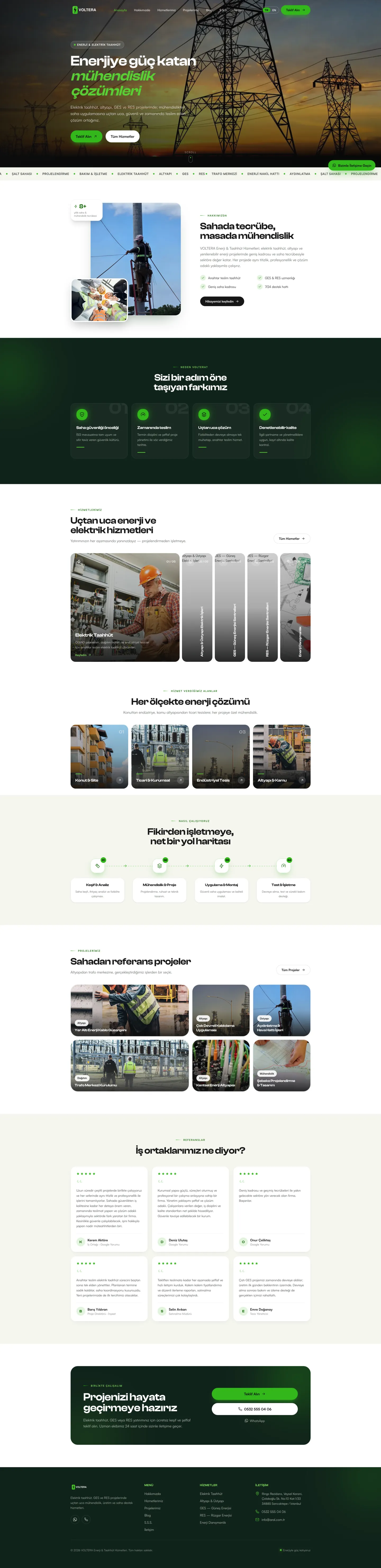 VOLTERA Enerji & Taahhüt web sitesi